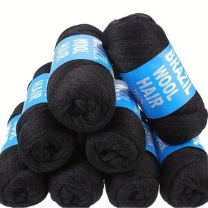 Black Cotton Hair Bands with Light Blue Accents